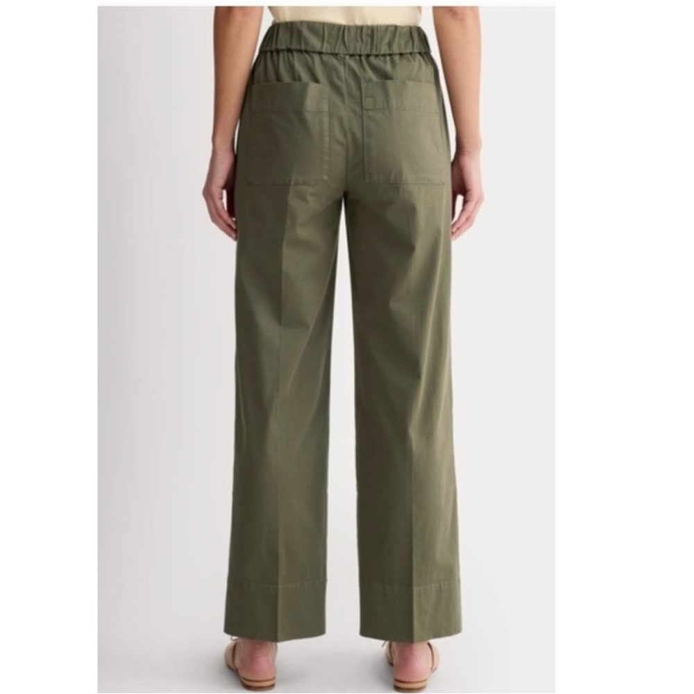 Everlane Olive Green High-Rise Wide-Leg Trousers - Picture 2 of 10